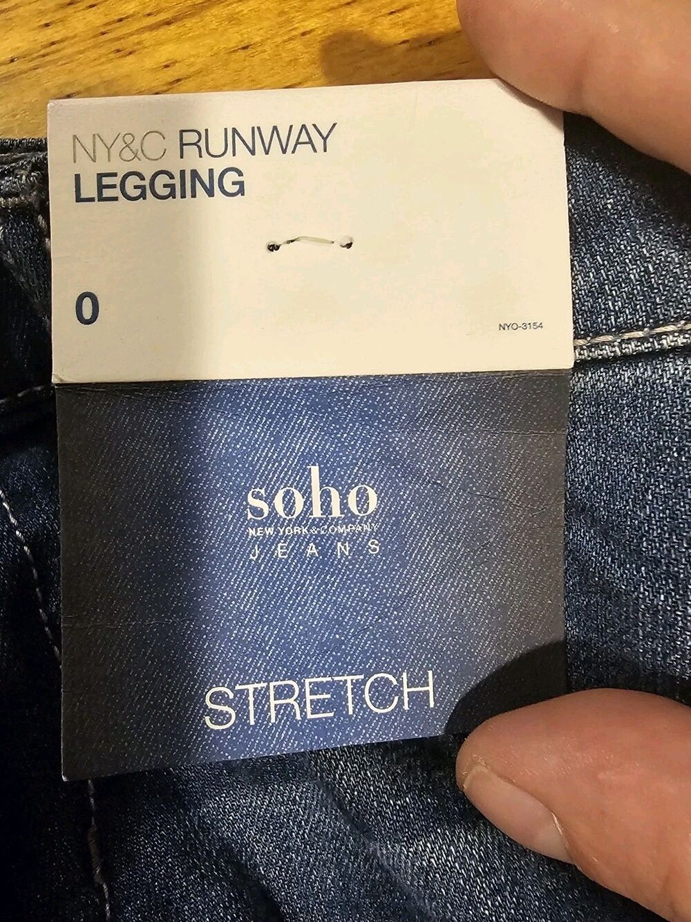 NWT Soho Jeans New York & Co Runway Leggings Star Print Skinny Blue Denim Size 0 - Picture 8 of 10